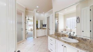 Separate bathroom vanities